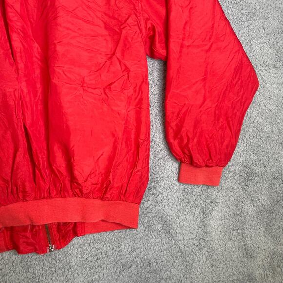 Vintage Hawaii Jacket Mens Medium Red Aloha Full Zip Lightweight Windbreaker - Picture 10 of 13